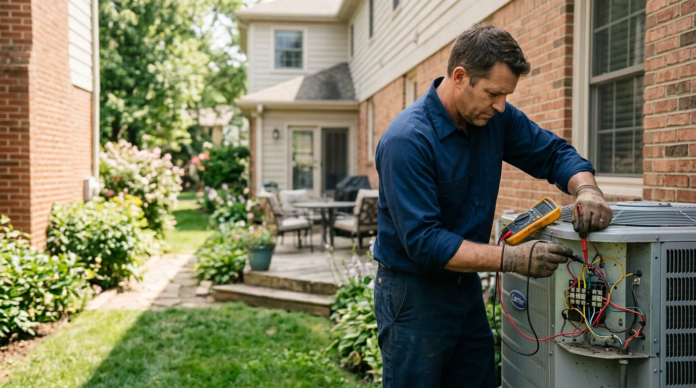HVAC technician working near Amityville, NY